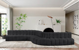 Arc Black Vegan Leather Modular Sofa 101Black-S8C Meridian Furniture