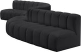 Arc Black Vegan Leather Modular Sofa 101Black-S8C Meridian Furniture