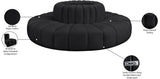 Arc Black Vegan Leather Modular Sofa 101Black-S8D Meridian Furniture