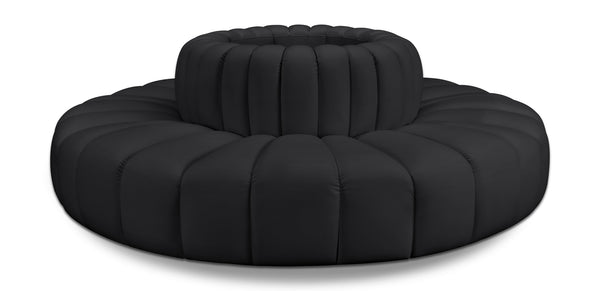 Arc Black Vegan Leather Modular Sofa 101Black-S8D Meridian Furniture
