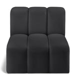 Arc Black Vegan Leather Straight Chair 101Black-ST Meridian Furniture