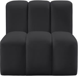 Arc Black Vegan Leather Straight Chair 101Black-ST Meridian Furniture