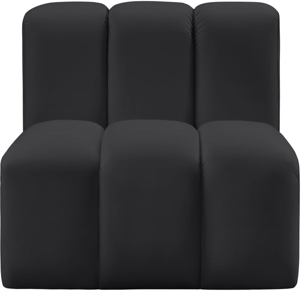 Arc Black Vegan Leather Straight Chair 101Black-ST Meridian Furniture