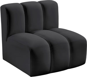Arc Black Vegan Leather Straight Chair 101Black-ST Meridian Furniture