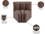 Arc Brown Vegan Leather Curved Corner 101Brown-CC Meridian Furniture