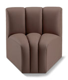 Arc Brown Vegan Leather Curved Corner 101Brown-CC Meridian Furniture