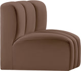 Arc Brown Vegan Leather Curved Corner 101Brown-CC Meridian Furniture