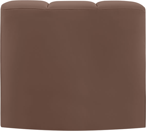 Arc Brown Vegan Leather Curved Corner 101Brown-CC Meridian Furniture