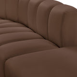 Arc Brown Vegan Leather Curved Corner 101Brown-CC Meridian Furniture