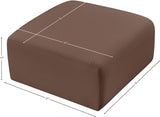 Arc Brown Vegan Leather Ottoman 101Brown-Ott Meridian Furniture