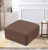 Arc Brown Vegan Leather Ottoman 101Brown-Ott Meridian Furniture