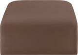 Arc Brown Vegan Leather Ottoman 101Brown-Ott Meridian Furniture