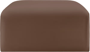 Arc Brown Vegan Leather Ottoman 101Brown-Ott Meridian Furniture