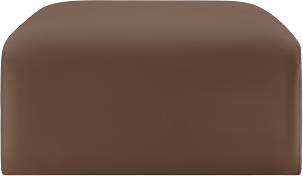 Arc Brown Vegan Leather Ottoman 101Brown-Ott Meridian Furniture