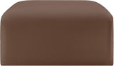 Arc Brown Vegan Leather Ottoman 101Brown-Ott Meridian Furniture