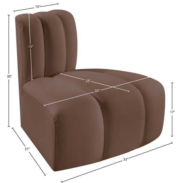 Arc Brown Vegan Leather Reverse Corner 101Brown-RC Meridian Furniture