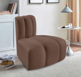 Arc Brown Vegan Leather Reverse Corner 101Brown-RC Meridian Furniture