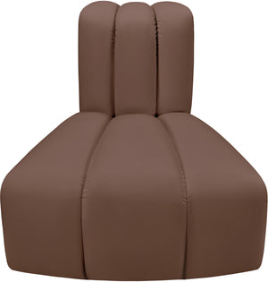 Arc Brown Vegan Leather Reverse Corner 101Brown-RC Meridian Furniture