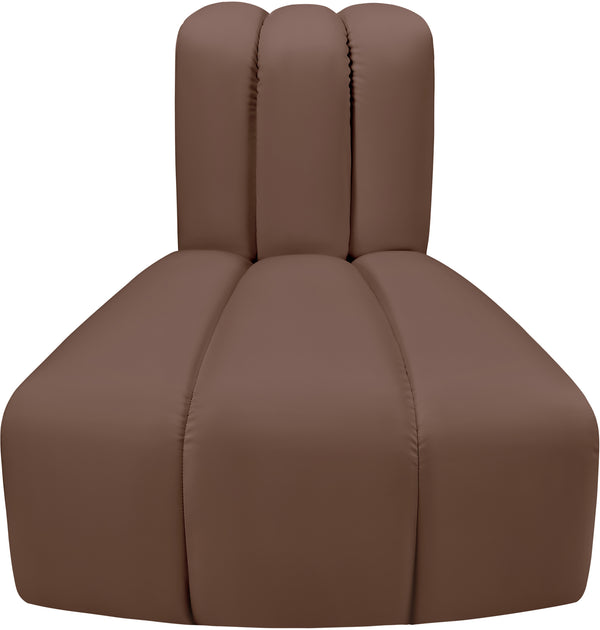 Arc Brown Vegan Leather Reverse Corner 101Brown-RC Meridian Furniture
