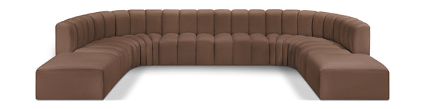 Arc Brown Vegan Leather Modular Sofa 101Brown-S10A Meridian Furniture