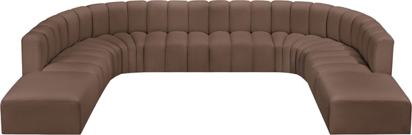 Arc Brown Vegan Leather Modular Sofa 101Brown-S10A Meridian Furniture