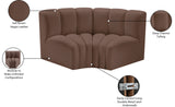 Arc Brown Vegan Leather Modular Sofa 101Brown-S2B Meridian Furniture