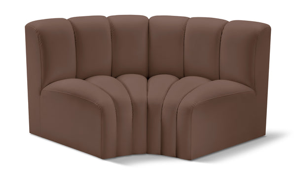 Arc Brown Vegan Leather Modular Sofa 101Brown-S2B Meridian Furniture