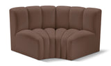 Arc Brown Vegan Leather Modular Sofa 101Brown-S2B Meridian Furniture