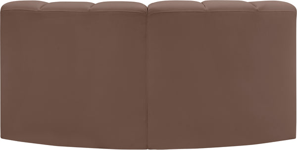 Arc Brown Vegan Leather Modular Sofa 101Brown-S2B Meridian Furniture