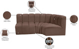 Arc Brown Vegan Leather Modular Sofa 101Brown-S3A Meridian Furniture