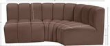 Arc Brown Vegan Leather Modular Sofa 101Brown-S3A Meridian Furniture