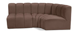 Arc Brown Vegan Leather Modular Sofa 101Brown-S3A Meridian Furniture