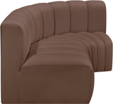 Arc Brown Vegan Leather Modular Sofa 101Brown-S3A Meridian Furniture