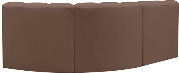Arc Brown Vegan Leather Modular Sofa 101Brown-S3A Meridian Furniture