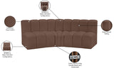 Arc Brown Vegan Leather Modular Sofa 101Brown-S3B Meridian Furniture