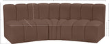 Arc Brown Vegan Leather Modular Sofa 101Brown-S3B Meridian Furniture