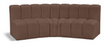 Arc Brown Vegan Leather Modular Sofa 101Brown-S3B Meridian Furniture