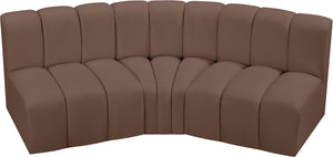 Arc Brown Vegan Leather Modular Sofa 101Brown-S3B Meridian Furniture