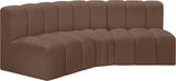 Arc Brown Vegan Leather Modular Sofa 101Brown-S3B Meridian Furniture