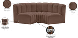 Arc Brown Vegan Leather Modular Sofa 101Brown-S3C Meridian Furniture