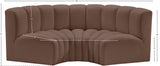 Arc Brown Vegan Leather Modular Sofa 101Brown-S3C Meridian Furniture