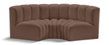 Arc Brown Vegan Leather Modular Sofa 101Brown-S3C Meridian Furniture