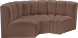 Arc Brown Vegan Leather Modular Sofa 101Brown-S3C Meridian Furniture