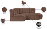 Arc Brown Vegan Leather Modular Sofa 101Brown-S3D Meridian Furniture