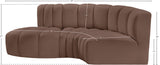 Arc Brown Vegan Leather Modular Sofa 101Brown-S3D Meridian Furniture