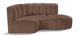 Arc Brown Vegan Leather Modular Sofa 101Brown-S3D Meridian Furniture