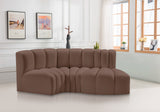 Arc Brown Vegan Leather Modular Sofa 101Brown-S3D Meridian Furniture