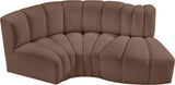 Arc Brown Vegan Leather Modular Sofa 101Brown-S3D Meridian Furniture