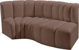 Arc Brown Vegan Leather Modular Sofa 101Brown-S3D Meridian Furniture