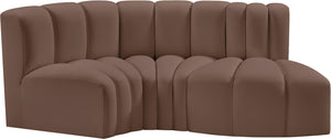 Arc Brown Vegan Leather Modular Sofa 101Brown-S3D Meridian Furniture